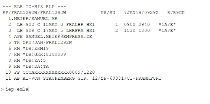 Amadeus Praxistipp Reiseplan verschicken